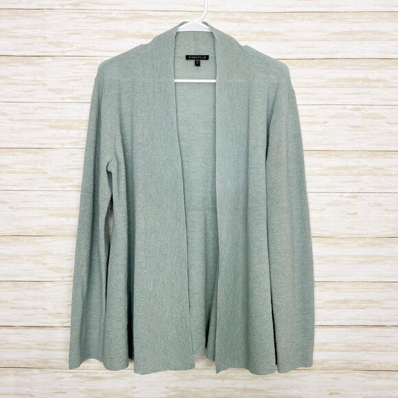Eileen Fisher 100% Wool Open Front Cardigan - Picture 1 of 7